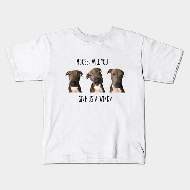 Moose Winks Kids T-Shirt by DiJitalDezigns